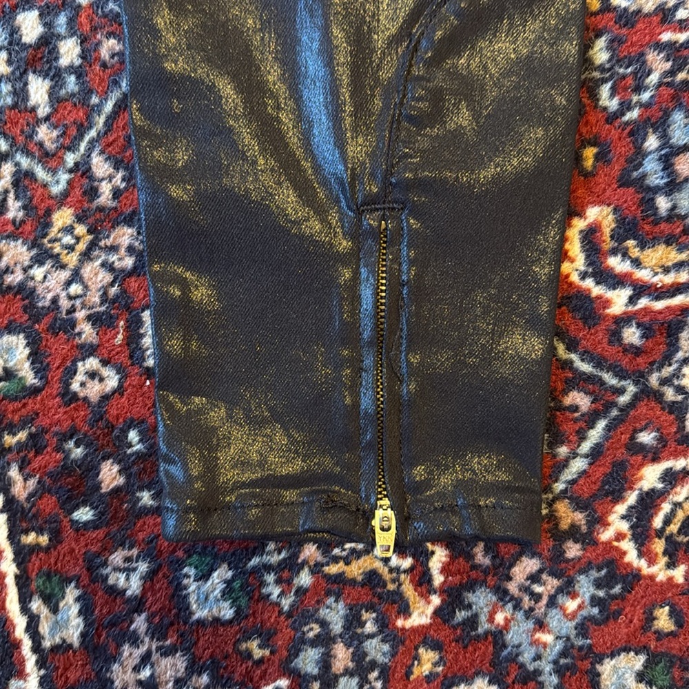 ALLSAINTS Petrel Brodie Black Coated Pants Zipper Hems - Size 32 - Picture 7 of 8